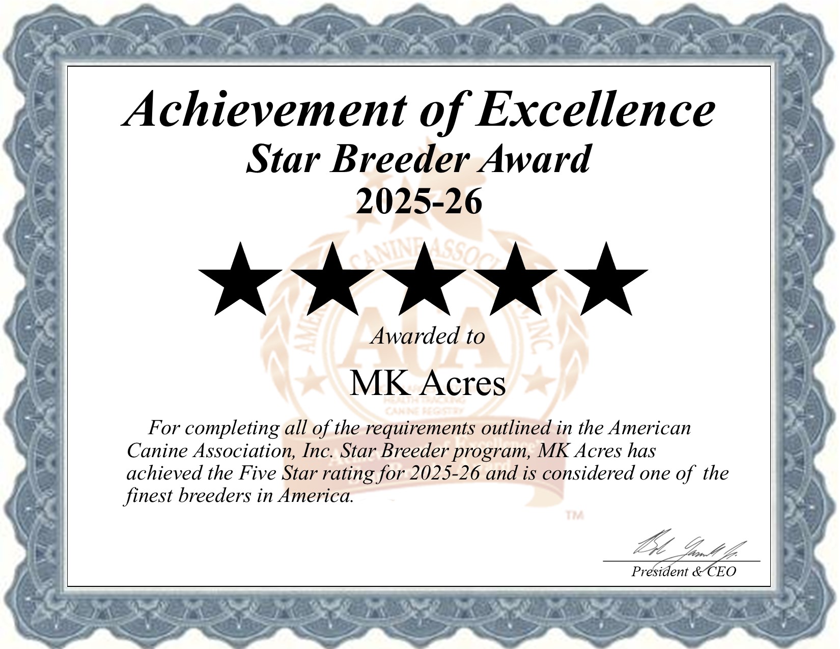 MK, Acres, dog, breeder, star, certificate, MK-Acres, Hillsboro, IA, Iowa, puppy, dog, kennels, mill, puppymill, usda, 5-star, aca, ica, registered, Golden Doodle